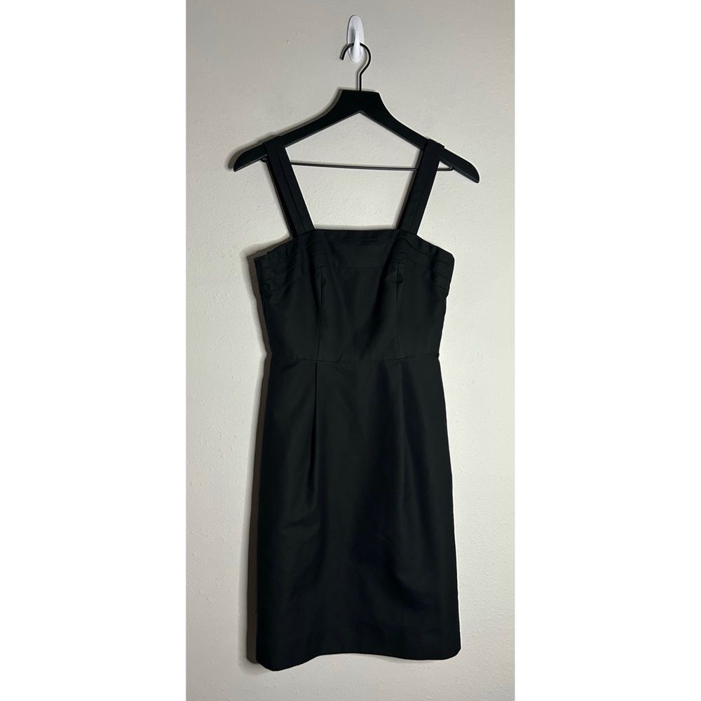 J. Crew Black Cotton Square Neck Sleeveless Dress